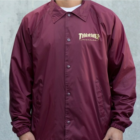 coach jacket maroon